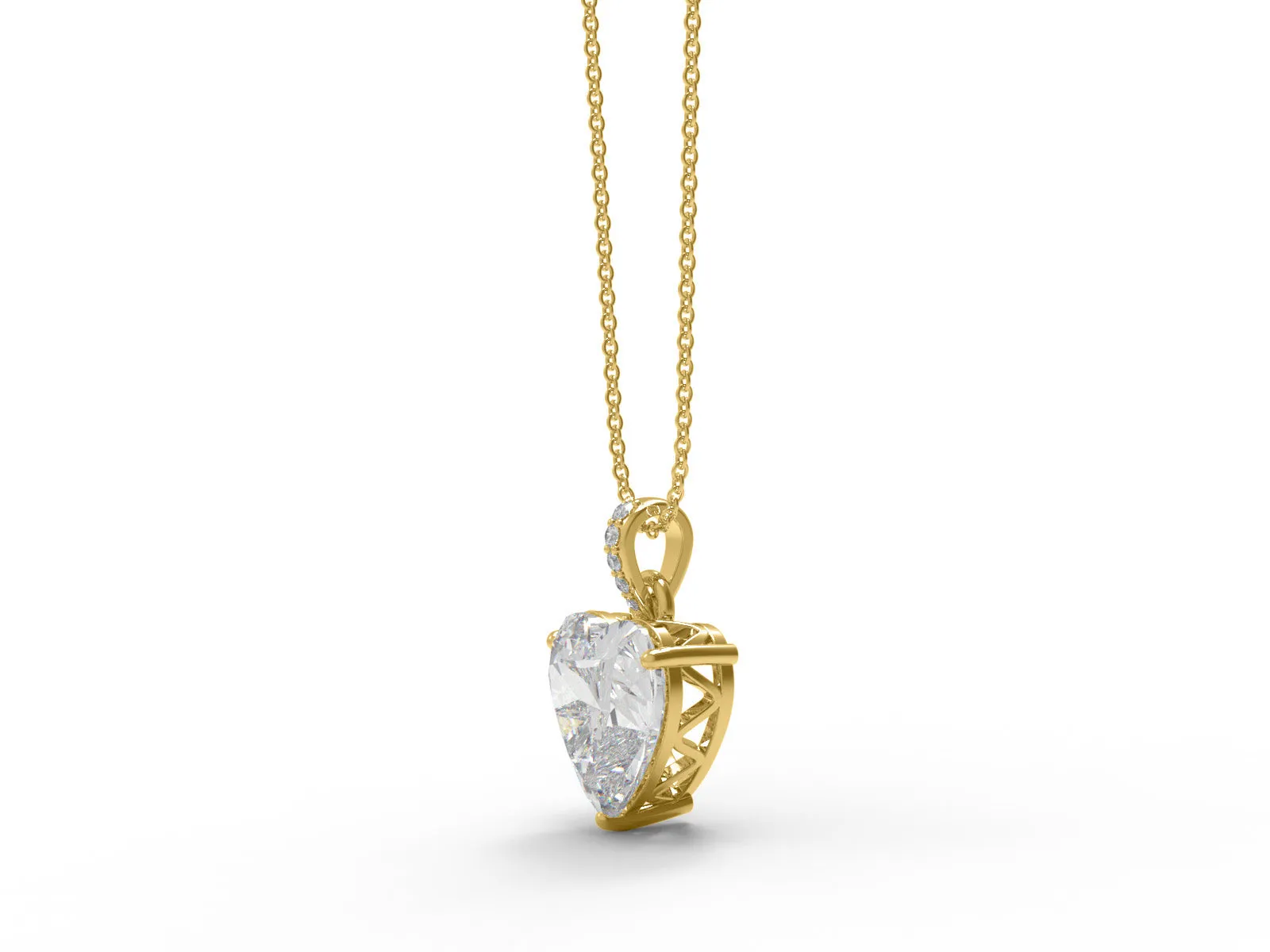 6.00 Ct Heart Shape Moissanite 925 Sterling Silver Solitaire Women Necklace