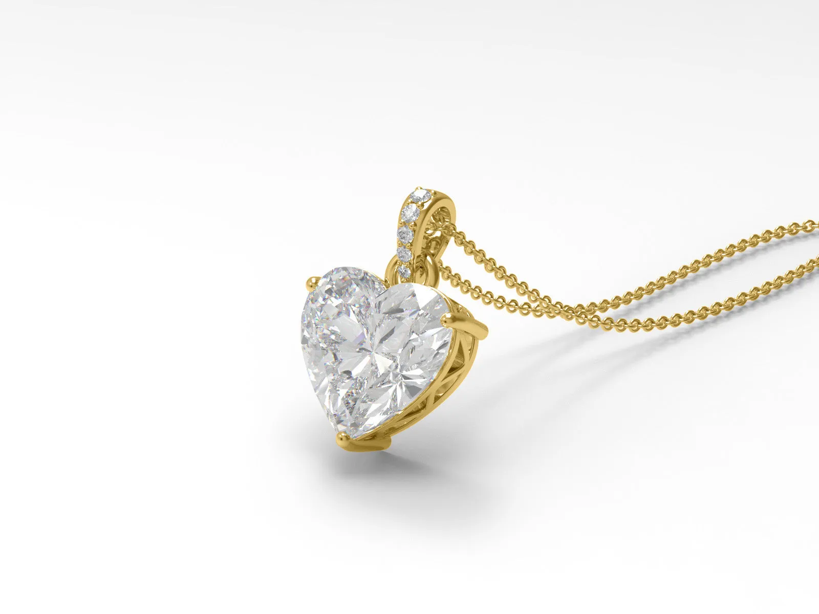 6.00 Ct Heart Shape Moissanite 925 Sterling Silver Solitaire Women Necklace