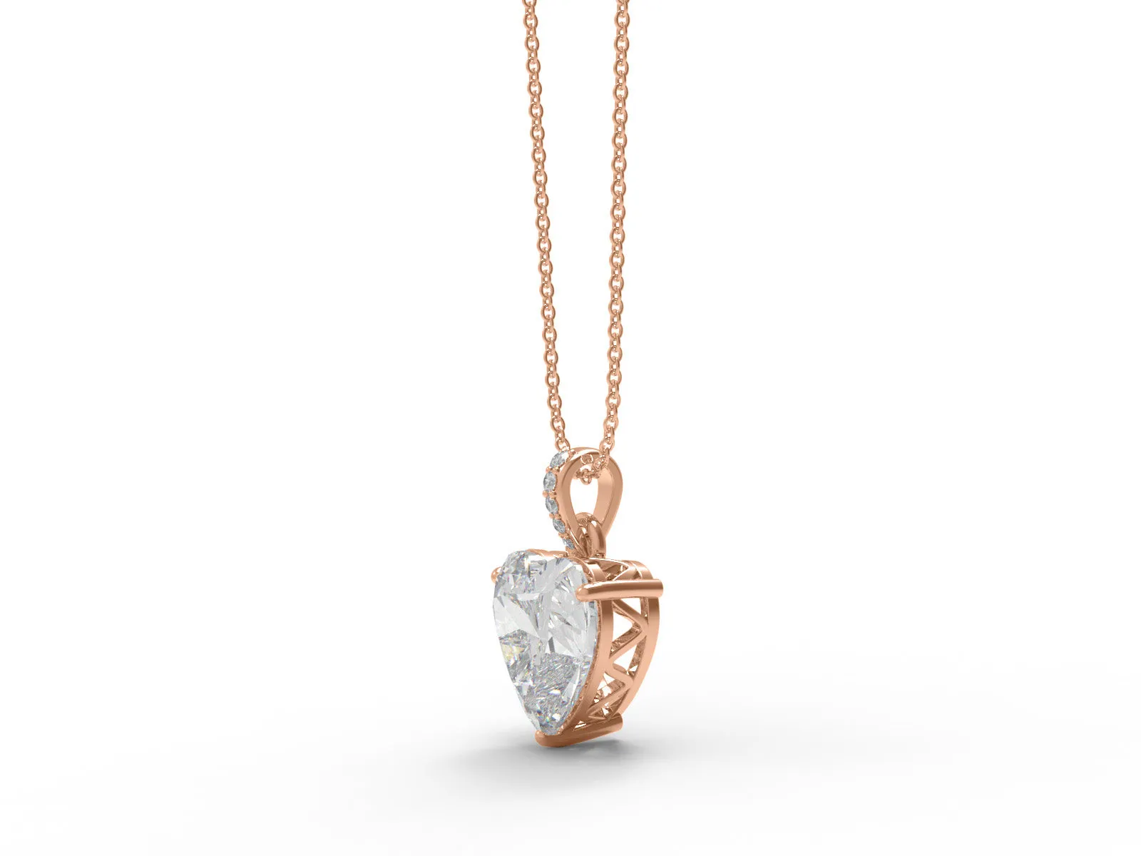 6.00 Ct Heart Shape Moissanite 925 Sterling Silver Solitaire Women Necklace