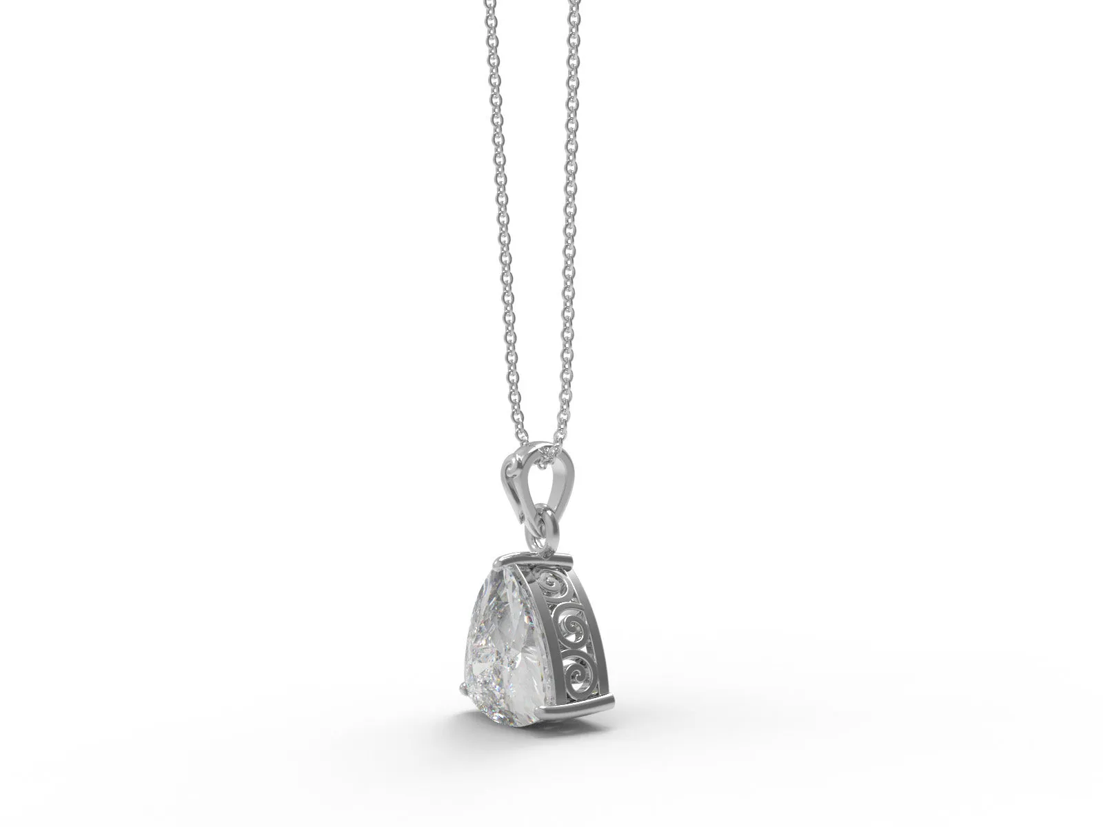 6.00 Ctw Trillion Shape Moissanite 925 Sterling Silver Solitaire Women Necklace