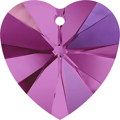 6228 Swarovski XILION Heart Pendants, Fuchsia AB (502 AB)