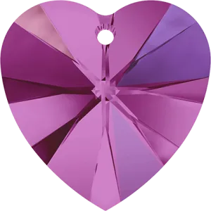 6228 Swarovski XILION Heart Pendants, Fuchsia AB (502 AB)
