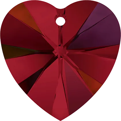 6228 Swarovski XILION Heart Pendants, Siam AB (208 AB)