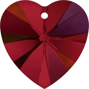 6228 Swarovski XILION Heart Pendants, Siam AB (208 AB)