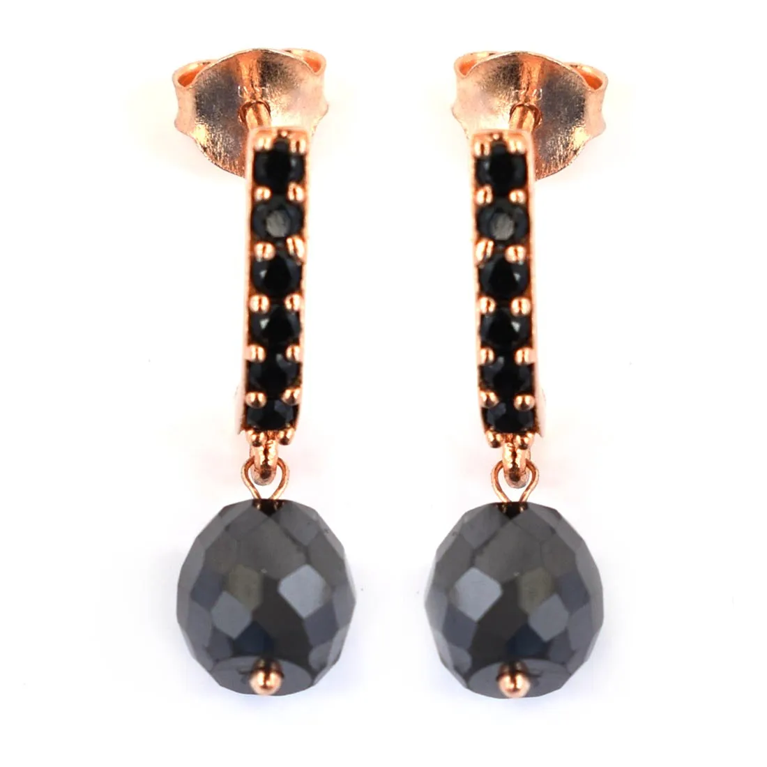 7 mm AAA Certified Black Diamond Designer Earring, Great Brilliance