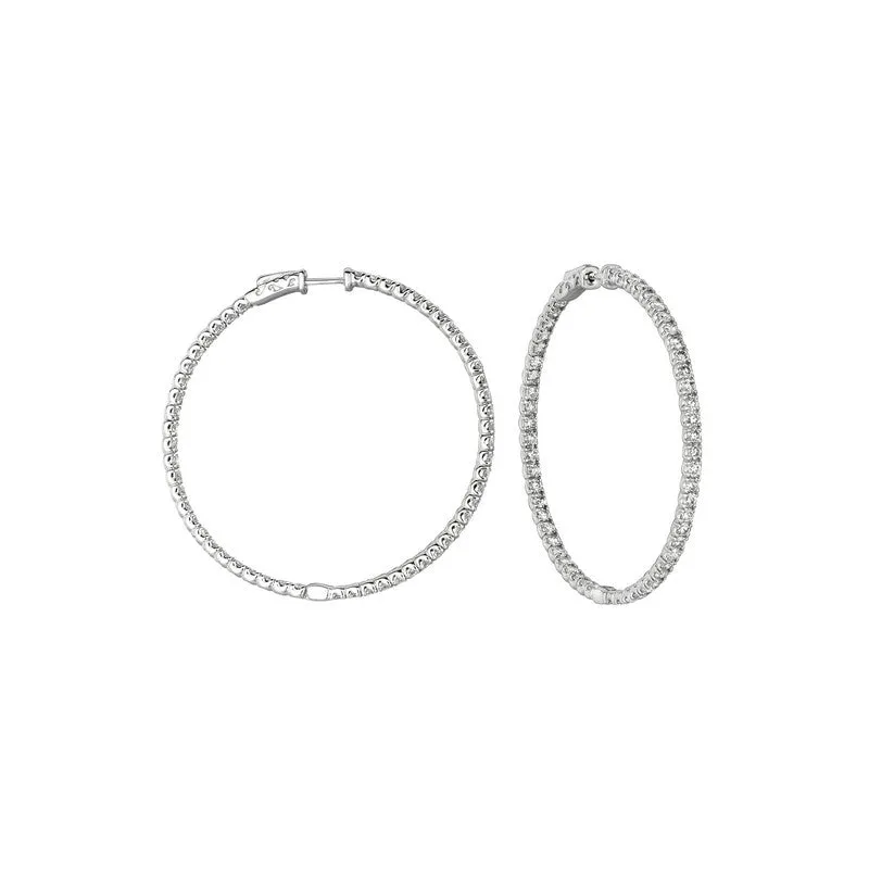 7 POINTER DIAMOND HOOP EARRINGS 14K GOLD (7.75 CTW)