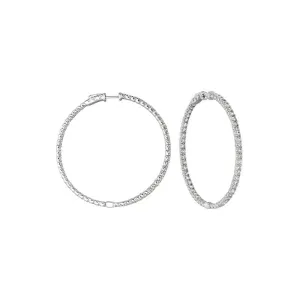 7 POINTER DIAMOND HOOP EARRINGS 14K GOLD (7.75 CTW)