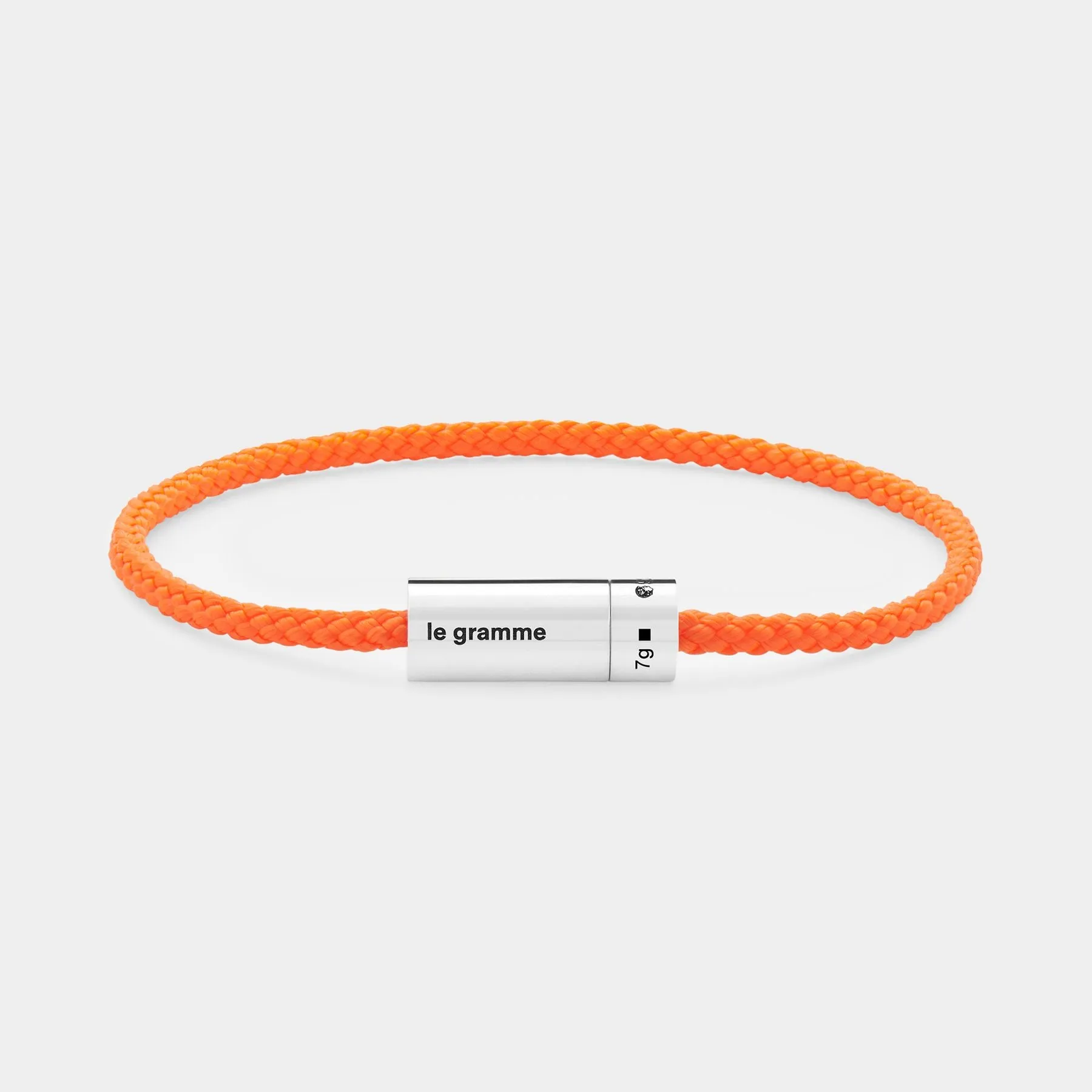 7G Nato Cable Bracelet - Le Gramme - Bright Orange - Silver