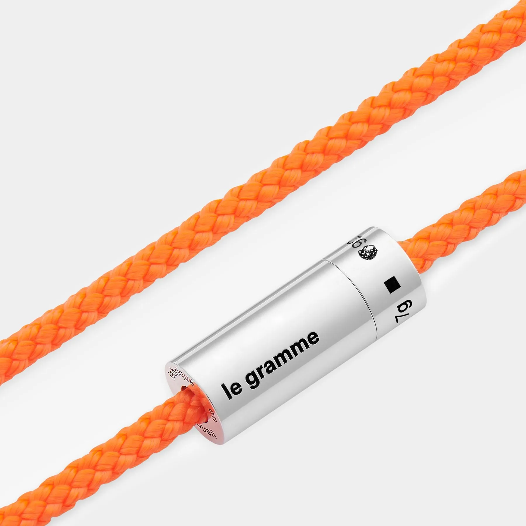 7G Nato Cable Bracelet - Le Gramme - Bright Orange - Silver
