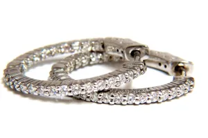 .86ct natural round brilliant in/out diamond hoop earrings 14kt g/vs