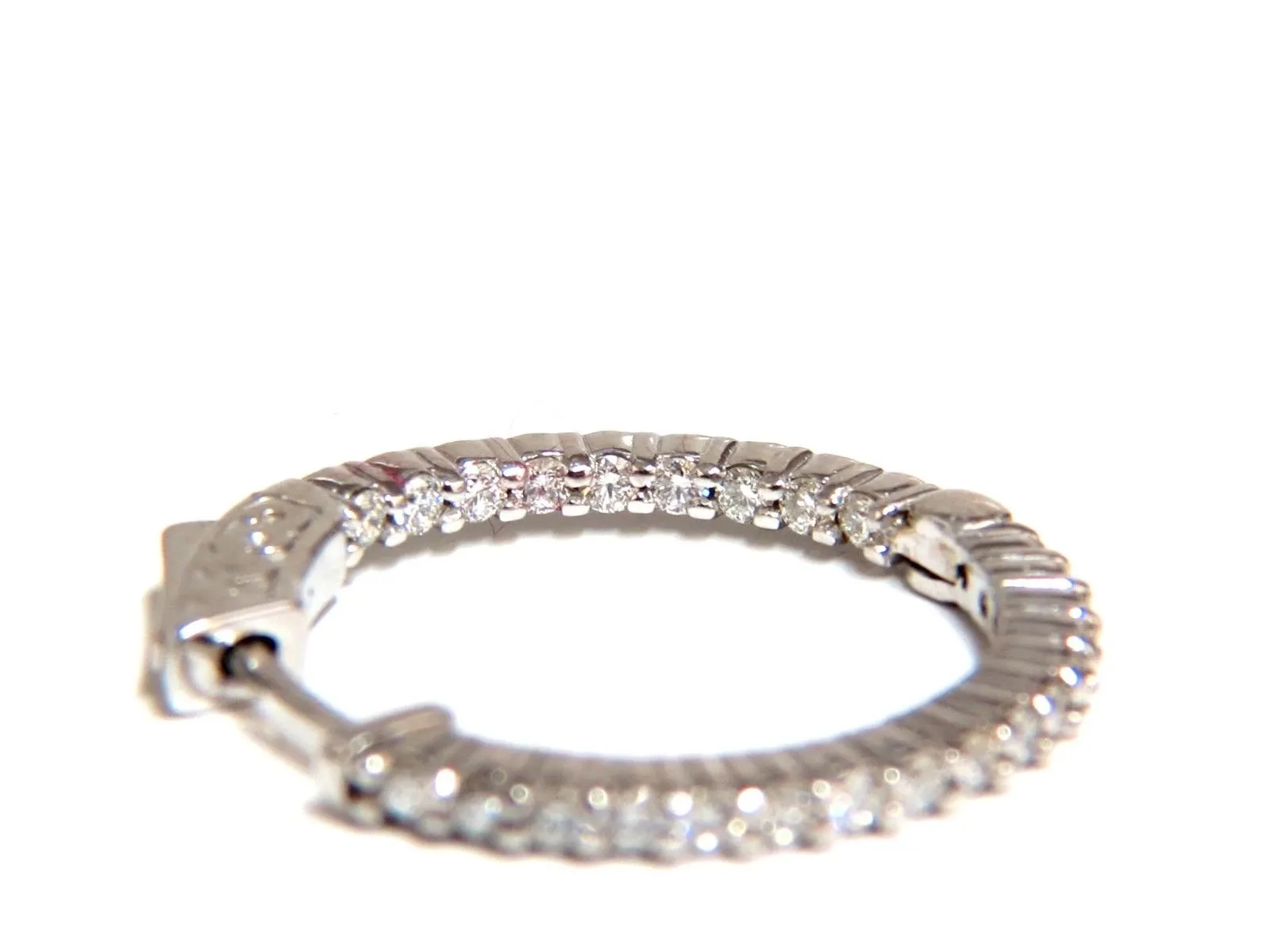 .86ct natural round brilliant in/out diamond hoop earrings 14kt g/vs