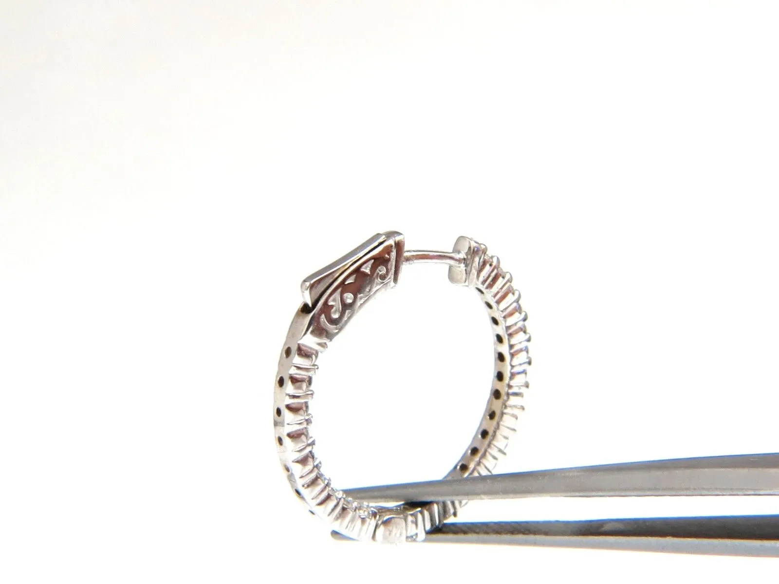 .86ct natural round brilliant in/out diamond hoop earrings 14kt g/vs