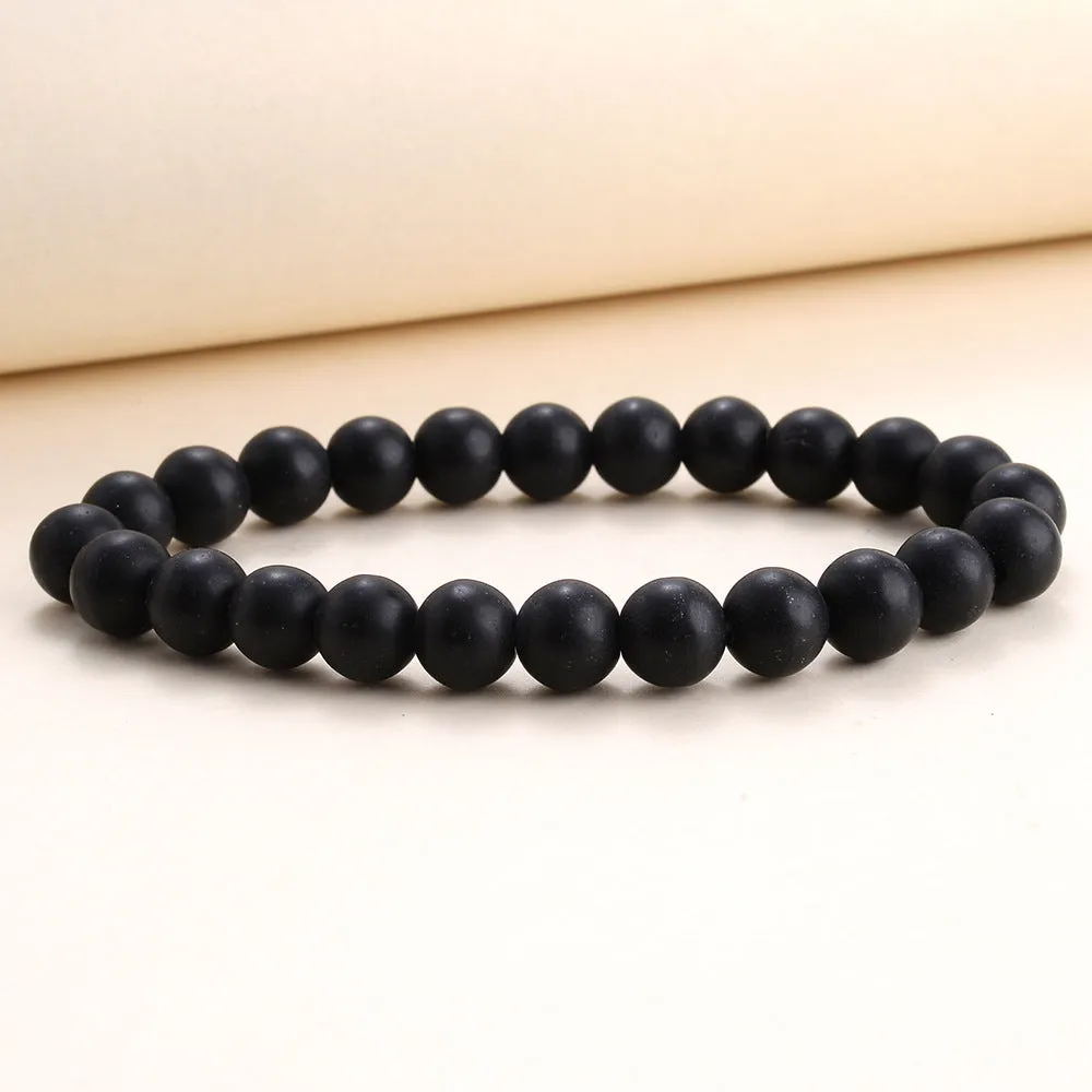 8mm Rose Quartz Beaded Bracelet for Men and Women