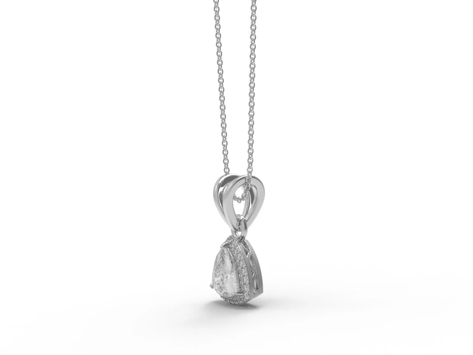 8MM Trillion Cut Moissanite 925 Sterling Silver Solitaire Halo Women Necklace