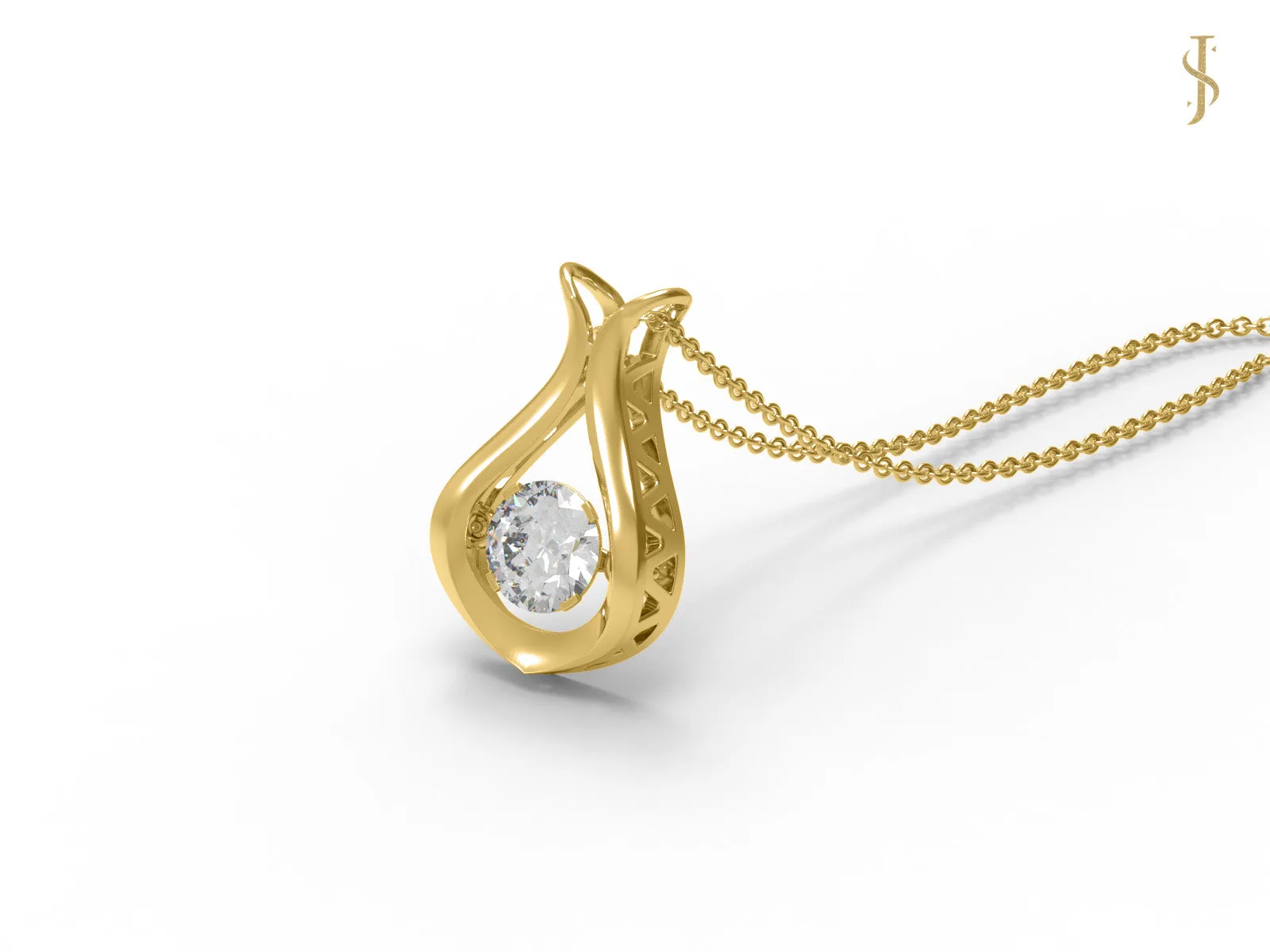 925 Sterling Silver 0.60 Ctw Moissanite Diamond Solitaire Pendant Necklace