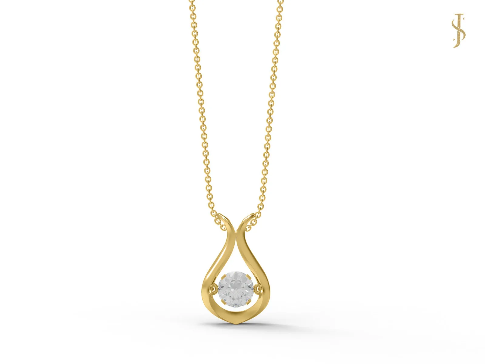 925 Sterling Silver 0.60 Ctw Moissanite Diamond Solitaire Pendant Necklace