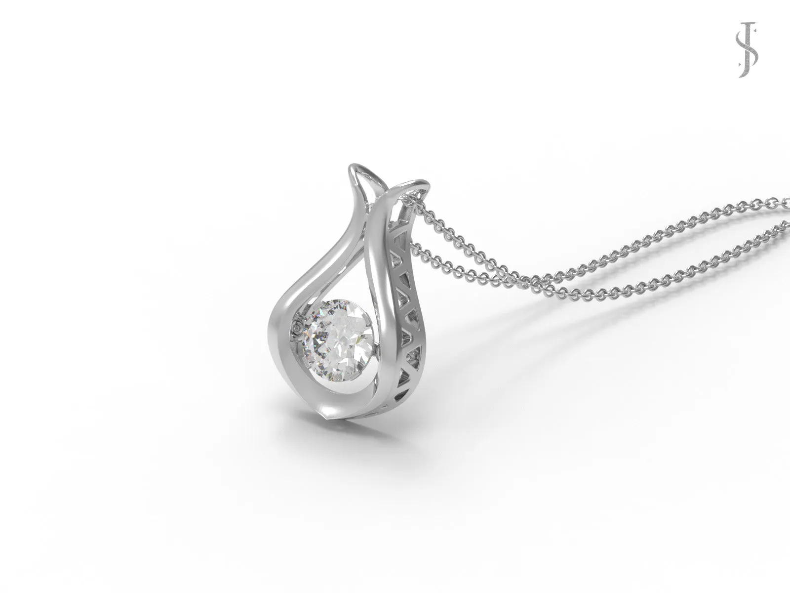 925 Sterling Silver 0.60 Ctw Moissanite Diamond Solitaire Pendant Necklace