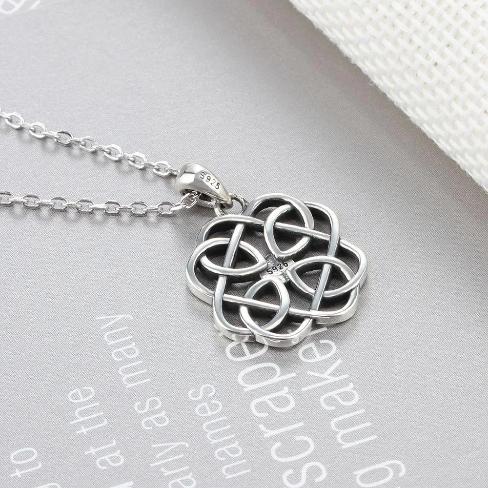 925 Sterling Silver Geometric Art Pattern Pendant Necklace, Jewelry Gift for Women