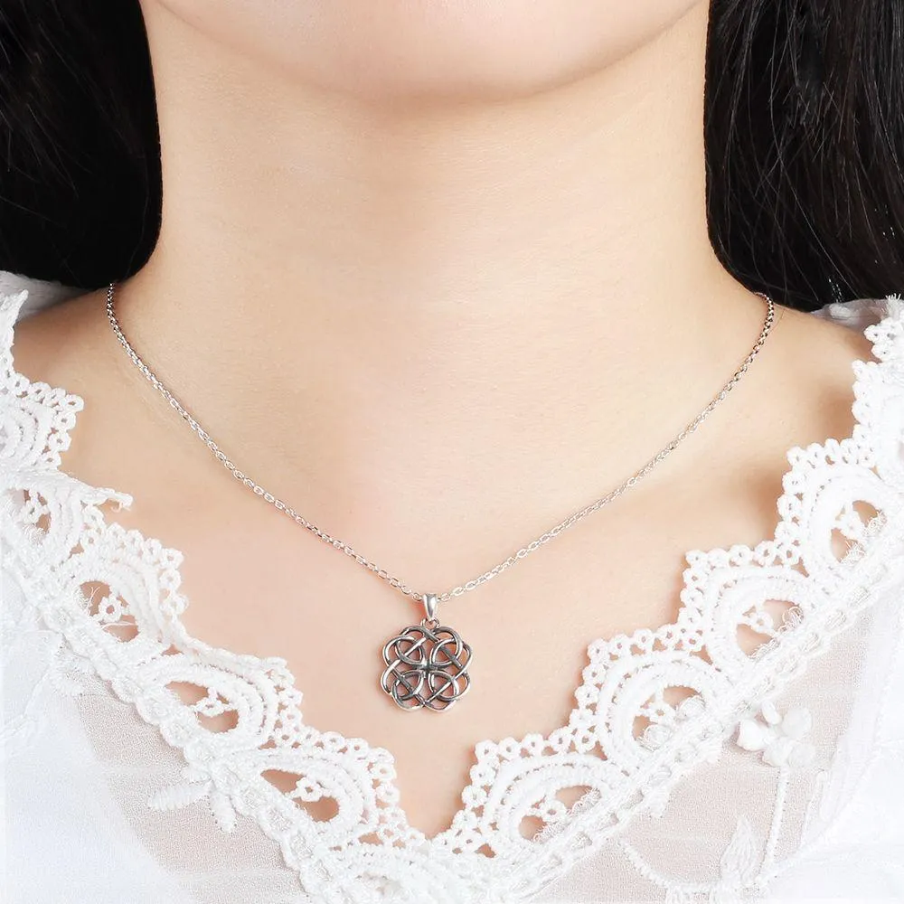 925 Sterling Silver Geometric Art Pattern Pendant Necklace, Jewelry Gift for Women