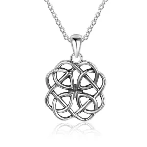 925 Sterling Silver Geometric Art Pattern Pendant Necklace, Jewelry Gift for Women
