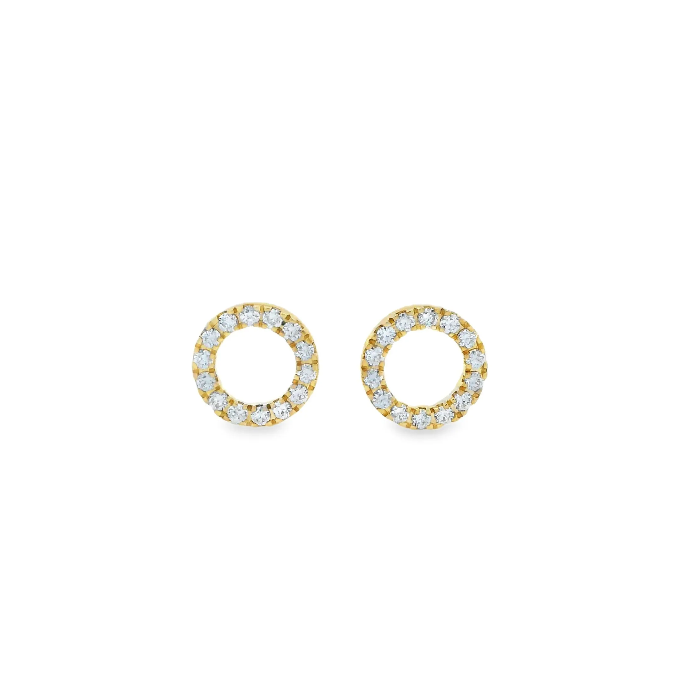9ct Yellow Gold Lab Grown Diamond Circle Stud Earrings TDW=0.50ct