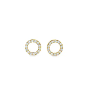 9ct Yellow Gold Lab Grown Diamond Circle Stud Earrings TDW=0.50ct