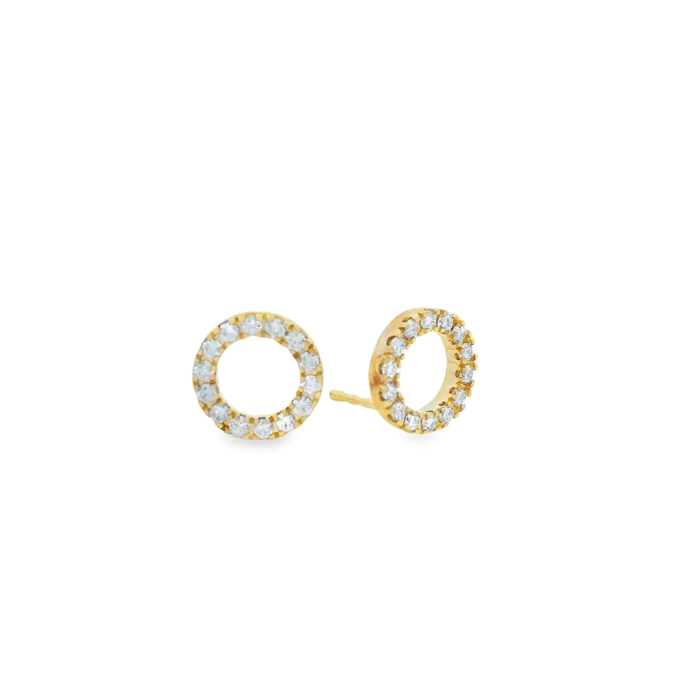 9ct Yellow Gold Lab Grown Diamond Circle Stud Earrings TDW=0.50ct