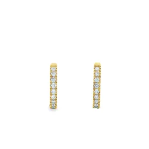 9ct Yellow Gold Lab Grown Diamond Round Brilliant Hoop Earrings with TDW=0.30ct