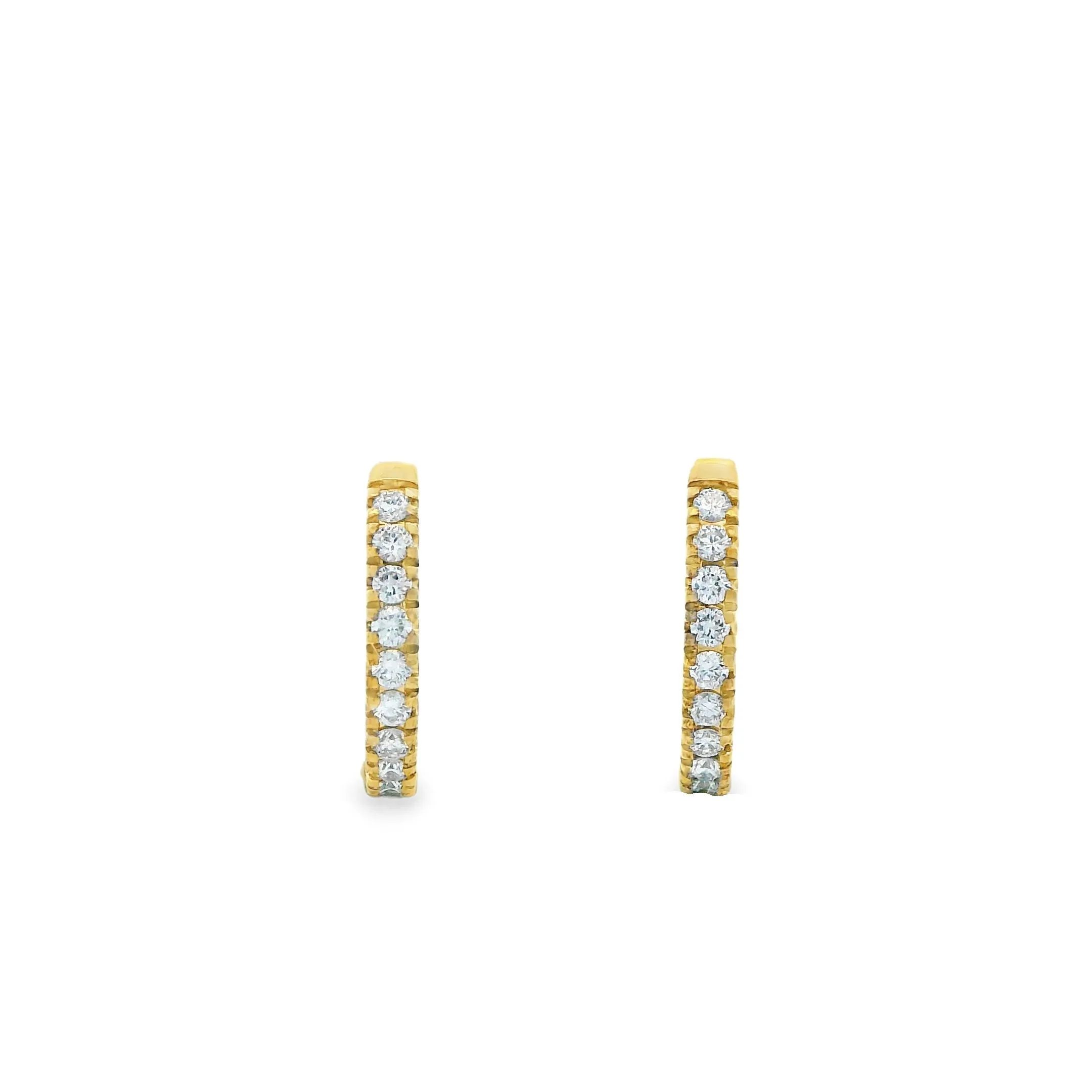 9ct Yellow Gold Lab Grown Diamond Round Brilliant Hoop Earrings with TDW=0.30ct