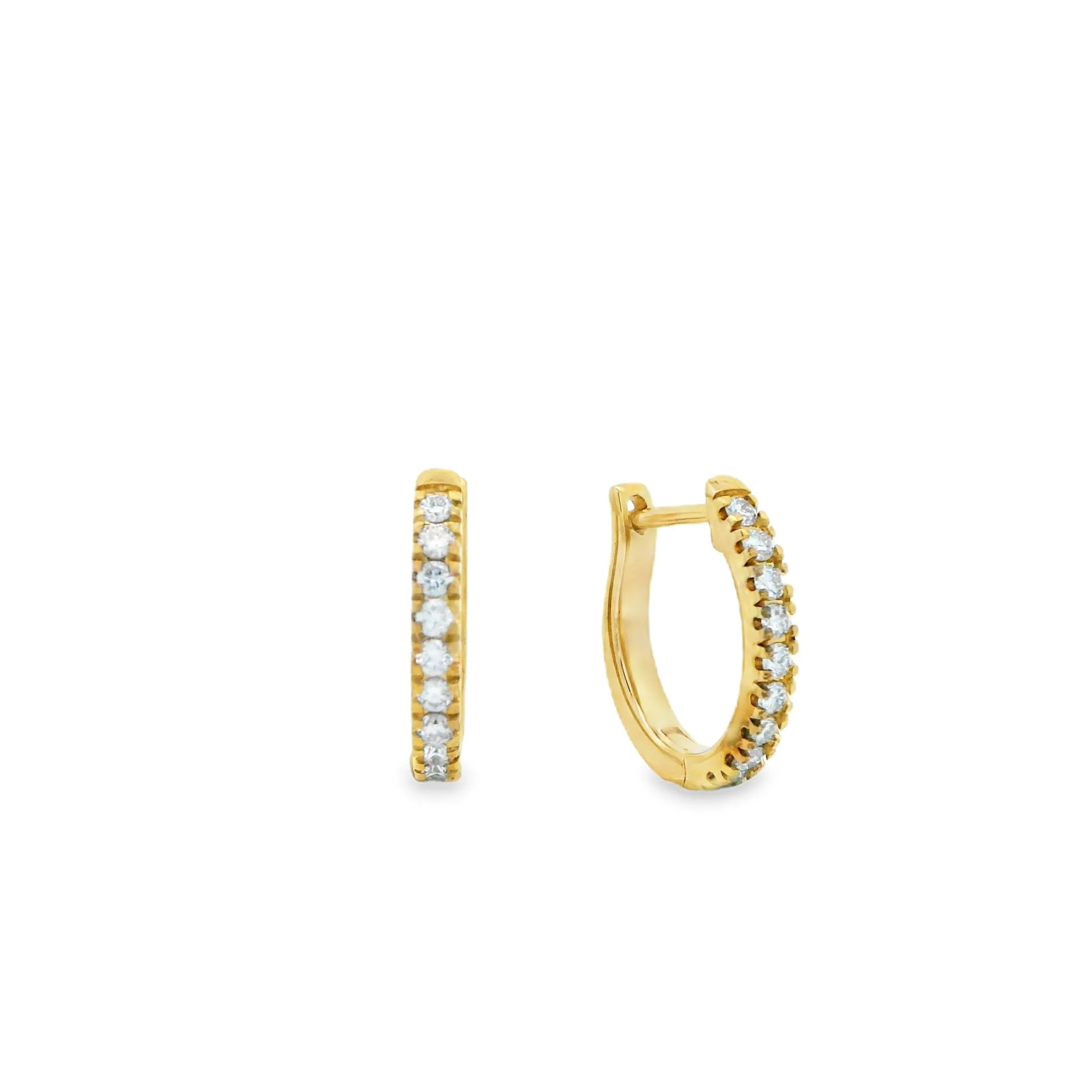 9ct Yellow Gold Lab Grown Diamond Round Brilliant Hoop Earrings with TDW=0.30ct