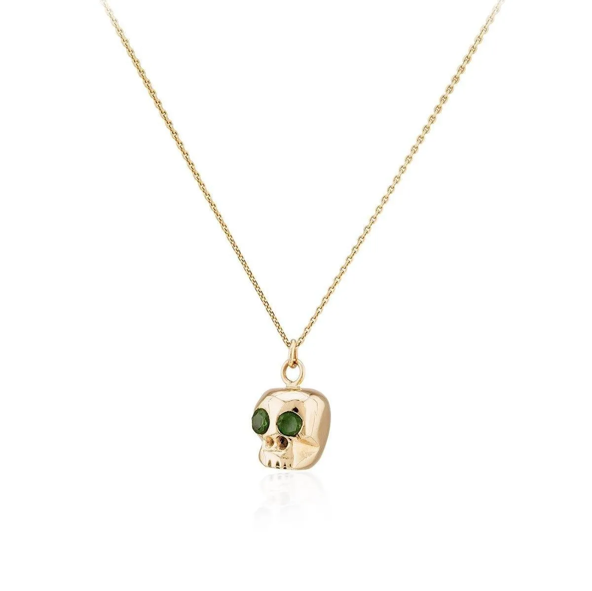 9ct Yellow Gold Memento Mori Skull Pendant in various gemstones