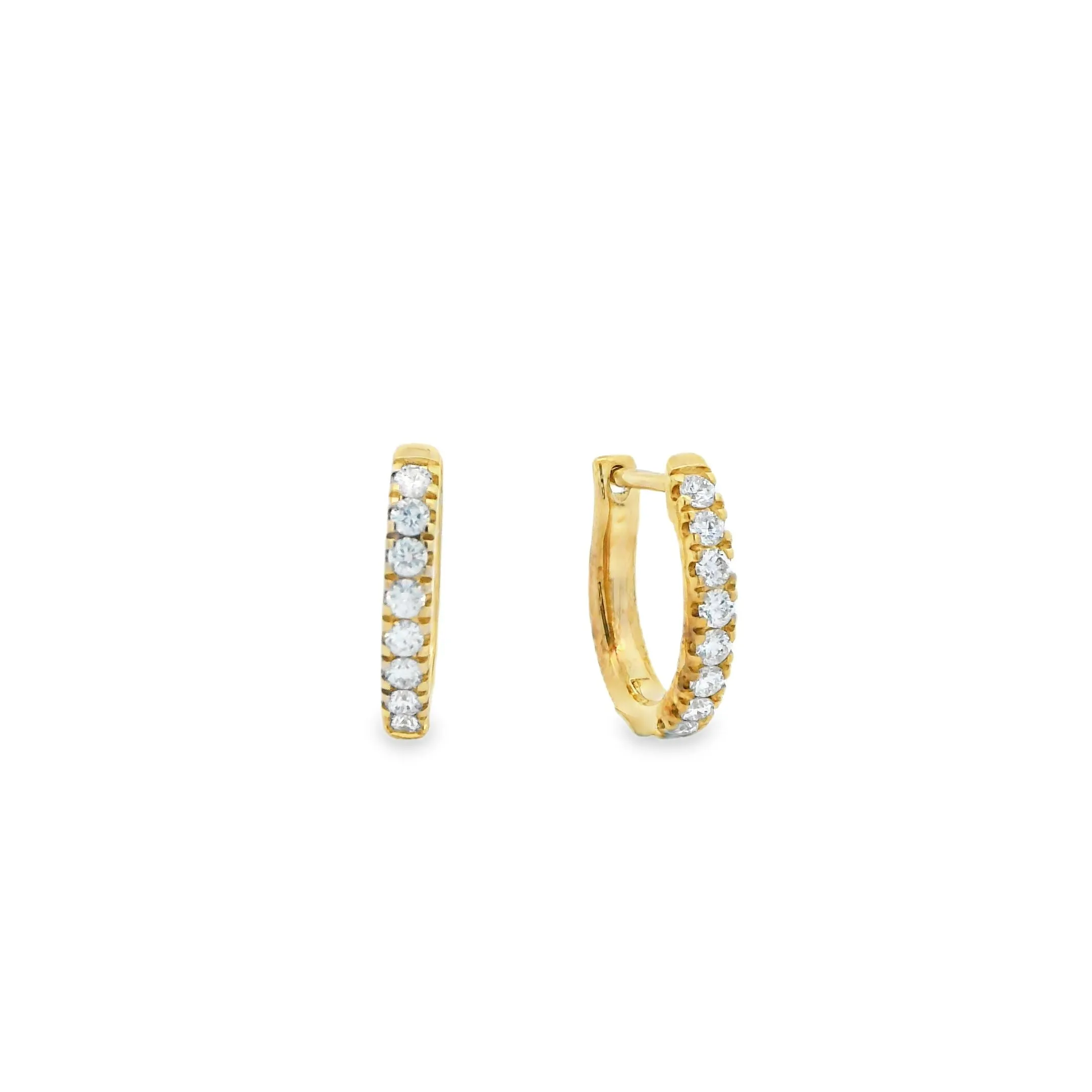 9ct Yellow Gold Round Lab Grown Diamond Hoop Earrings TDW= 0.30ct
