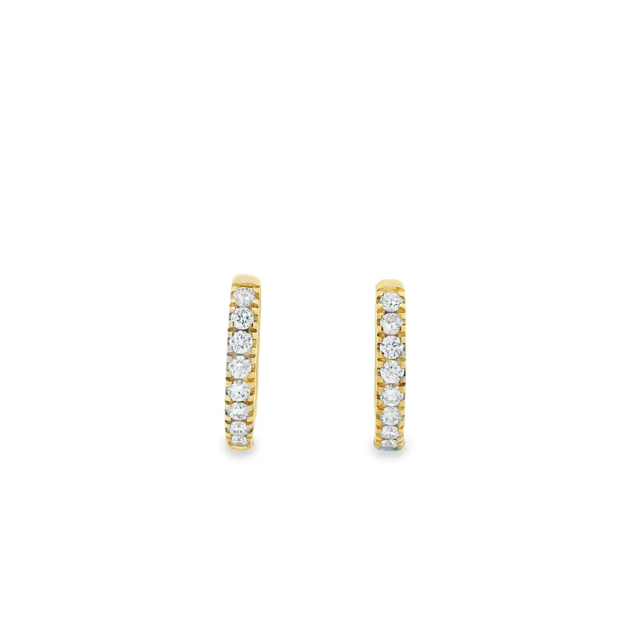 9ct Yellow Gold Round Lab Grown Diamond Hoop Earrings TDW= 0.30ct
