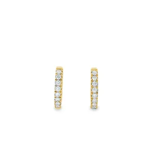9ct Yellow Gold Round Lab Grown Diamond Hoop Earrings TDW= 0.30ct