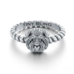 Affenpinscher Breed Jewelry Twisted Wire Rope Ring