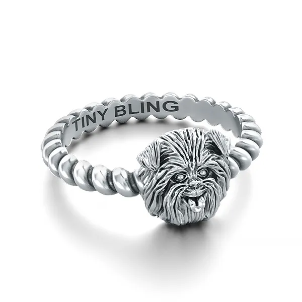 Affenpinscher Breed Jewelry Twisted Wire Rope Ring