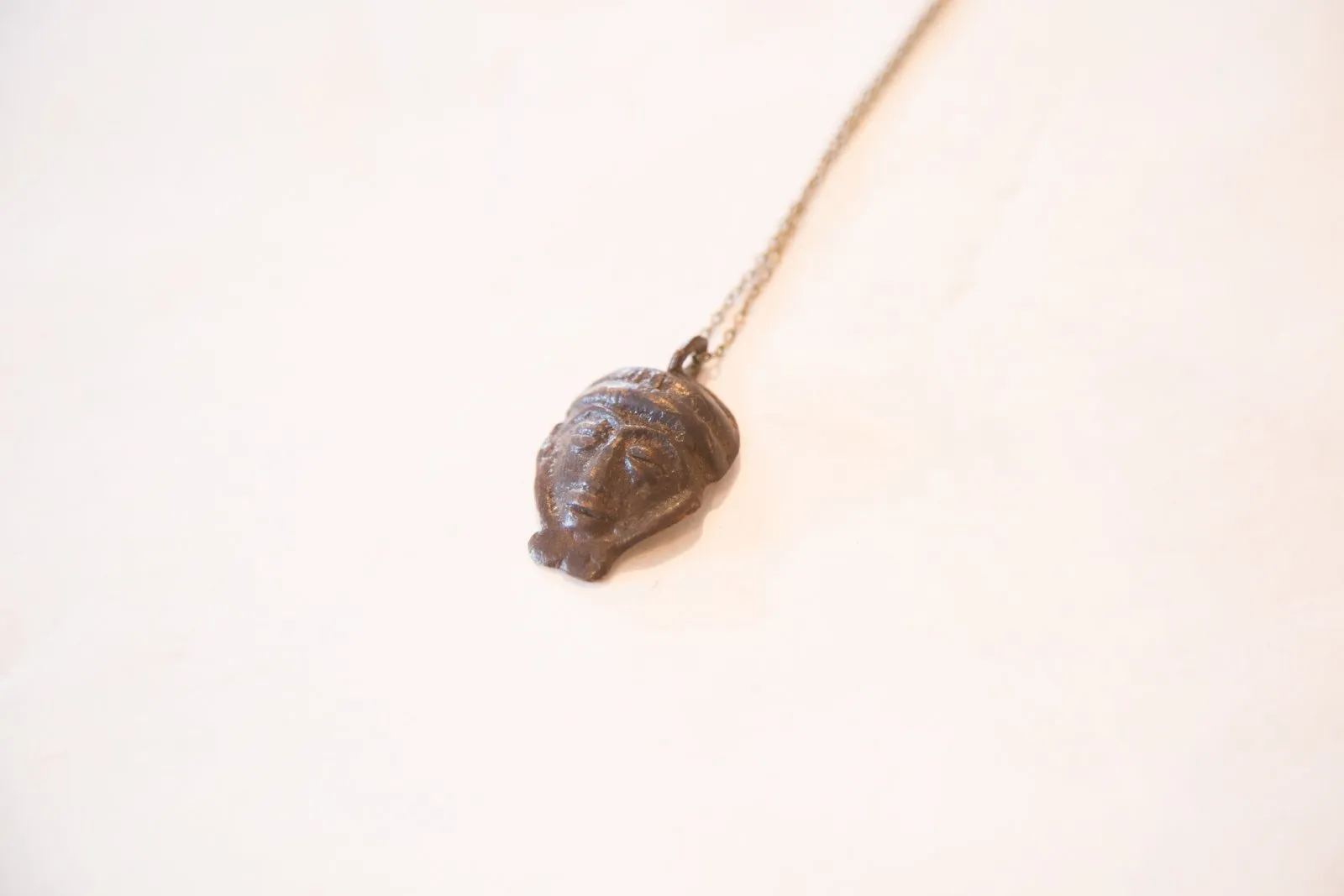 African Head Pendant Necklace