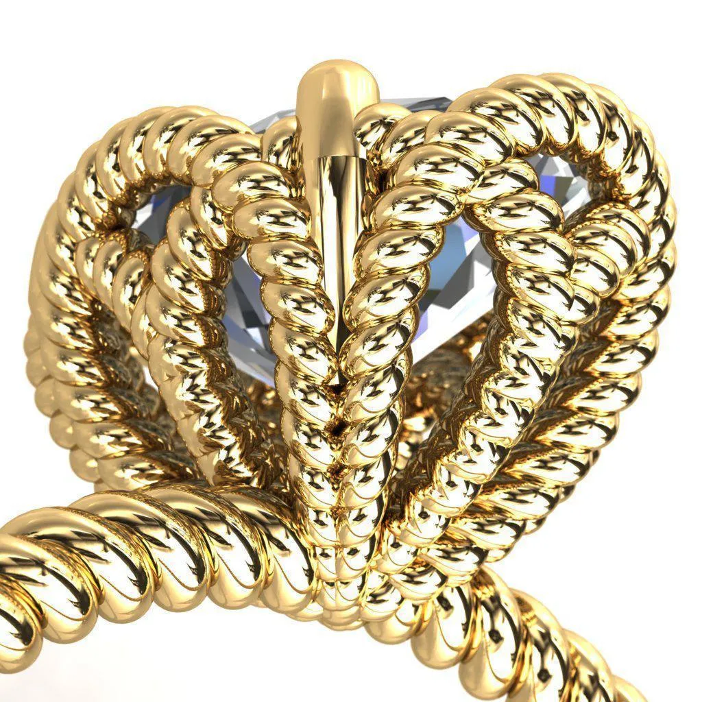 Airdale Oval Center Stone Rope Petals Engagement Ring