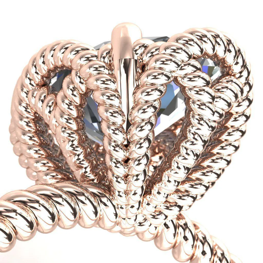 Airdale Oval Center Stone Rope Petals Engagement Ring