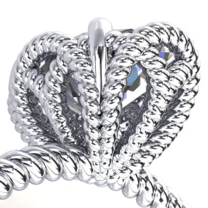 Airdale Oval Center Stone Rope Petals Engagement Ring