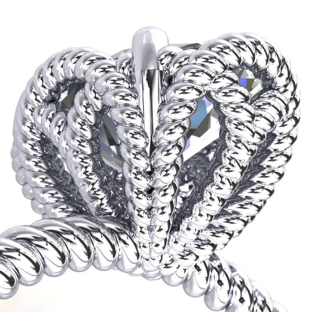 Airdale Oval Center Stone Rope Petals Engagement Ring