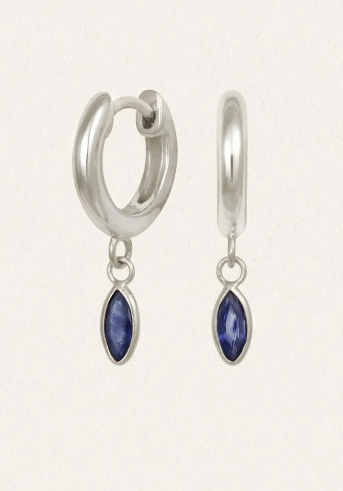 Alessandra Earrings Sapphire- Silver