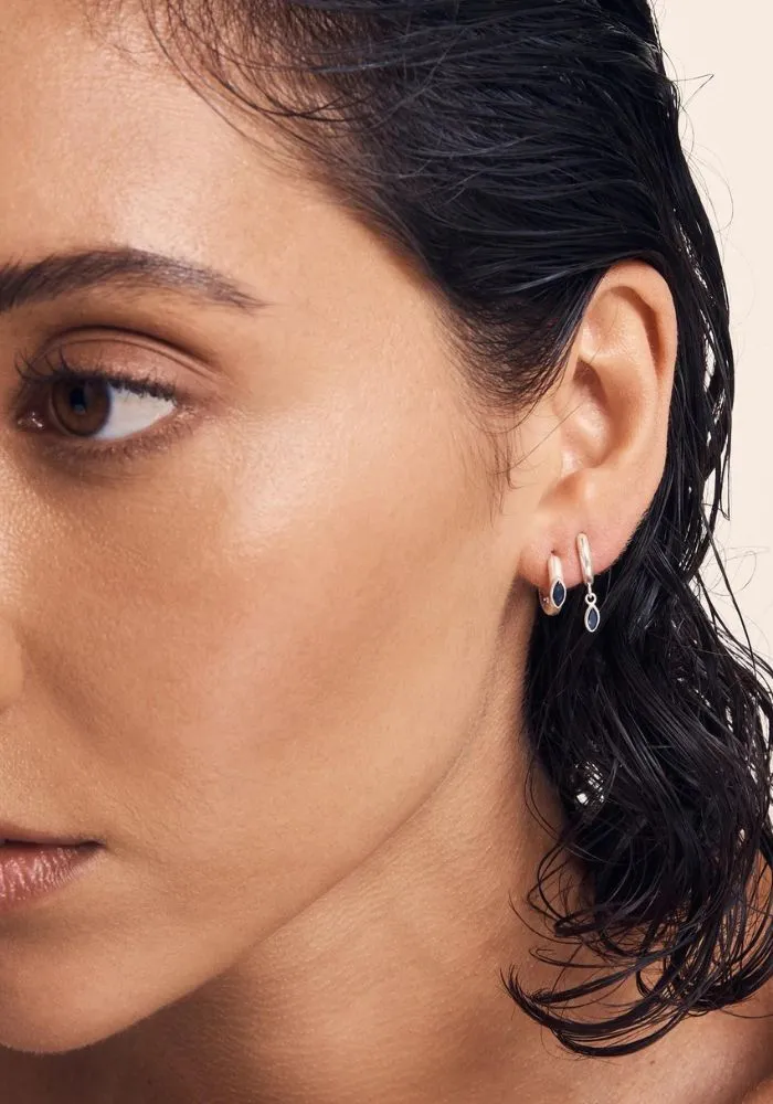 Alessandra Earrings Sapphire- Silver