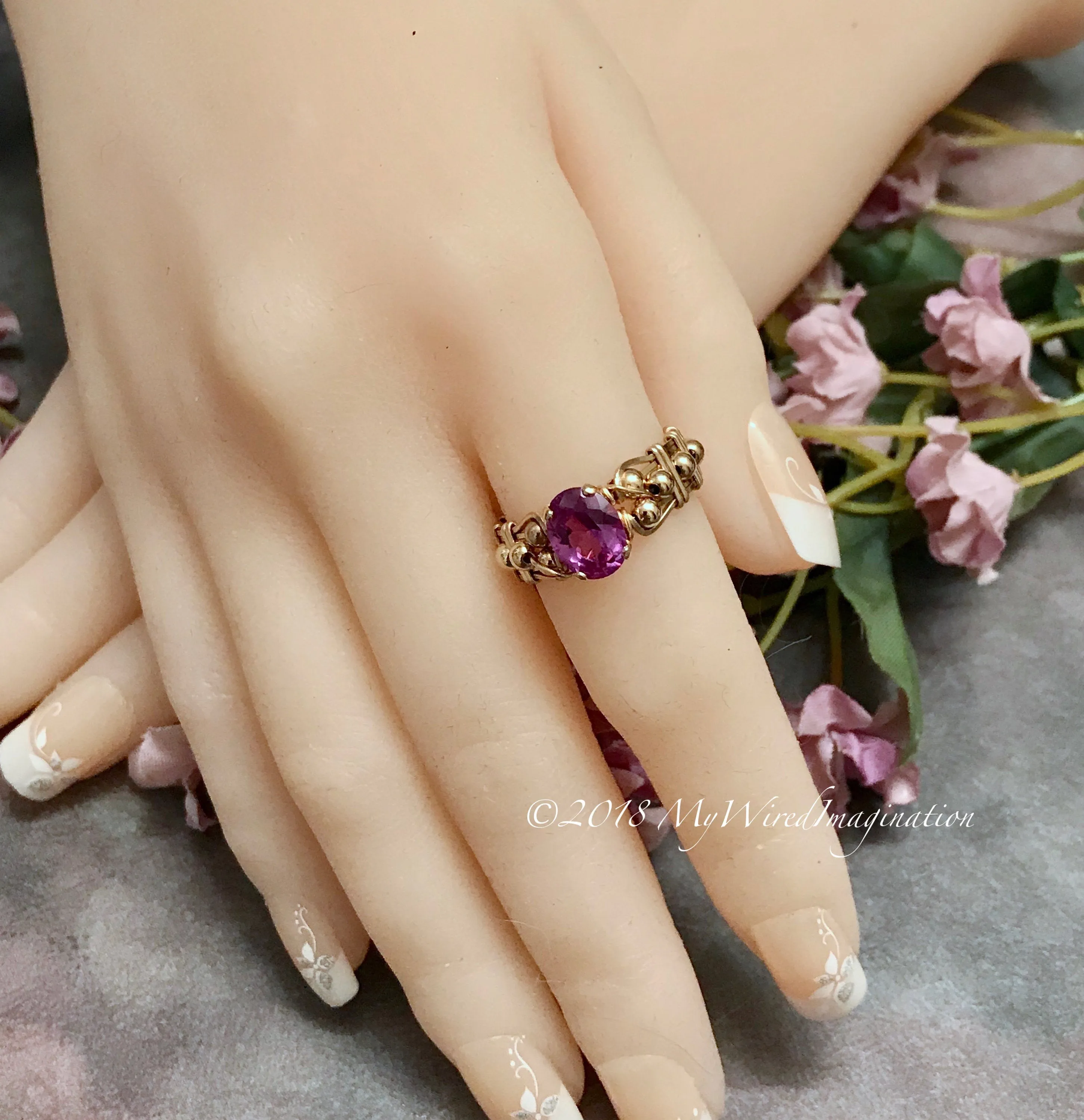Alexandrite Hand Crafted Wire Wrapped Ring, June Birthstone Made To Order Ring