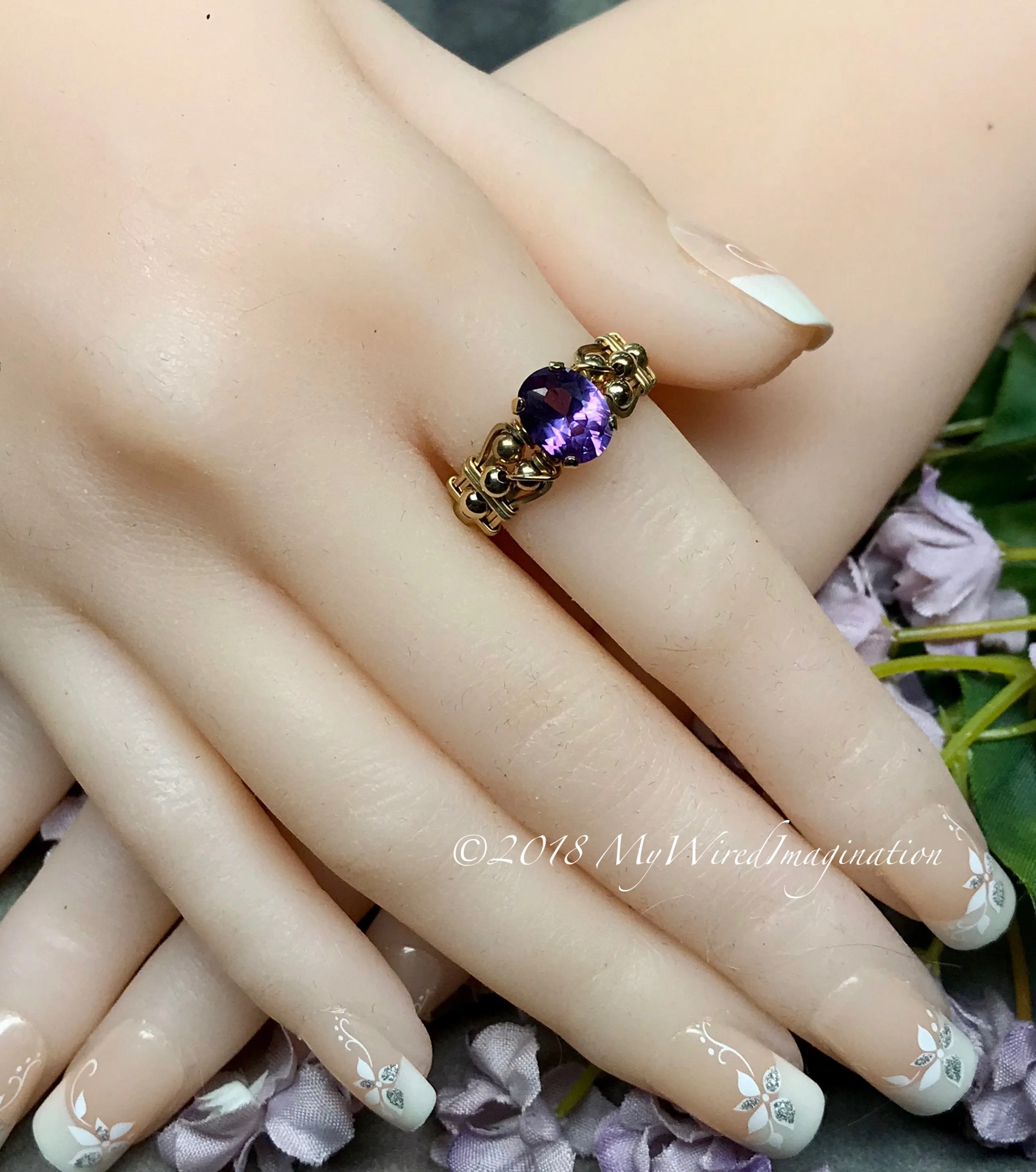 Alexandrite Hand Crafted Wire Wrapped Ring, June Birthstone Made To Order Ring