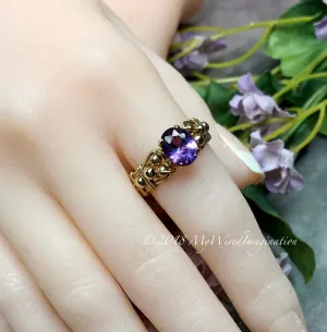Alexandrite Hand Crafted Wire Wrapped Ring, June Birthstone Made To Order Ring