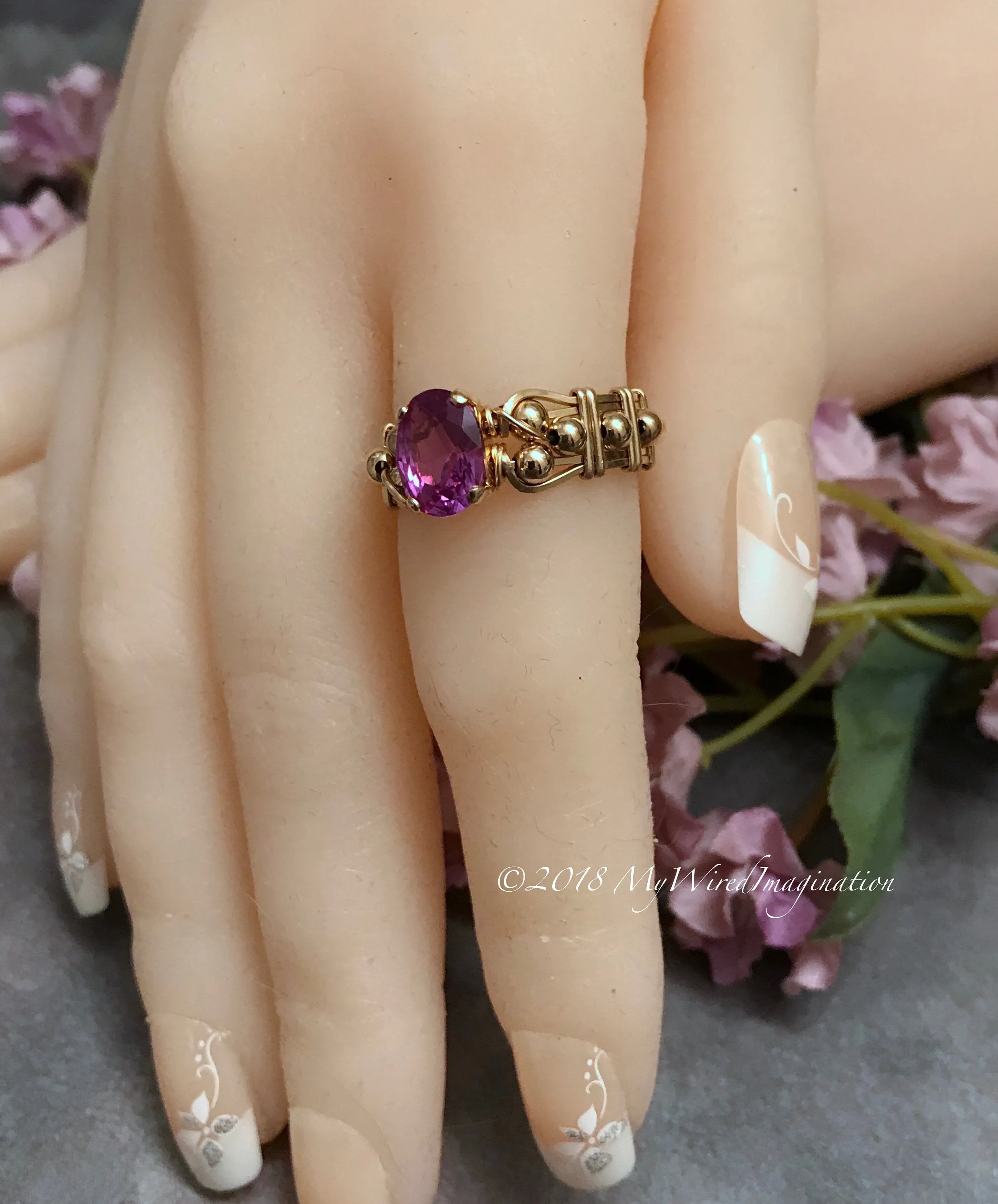 Alexandrite Hand Crafted Wire Wrapped Ring, June Birthstone Made To Order Ring