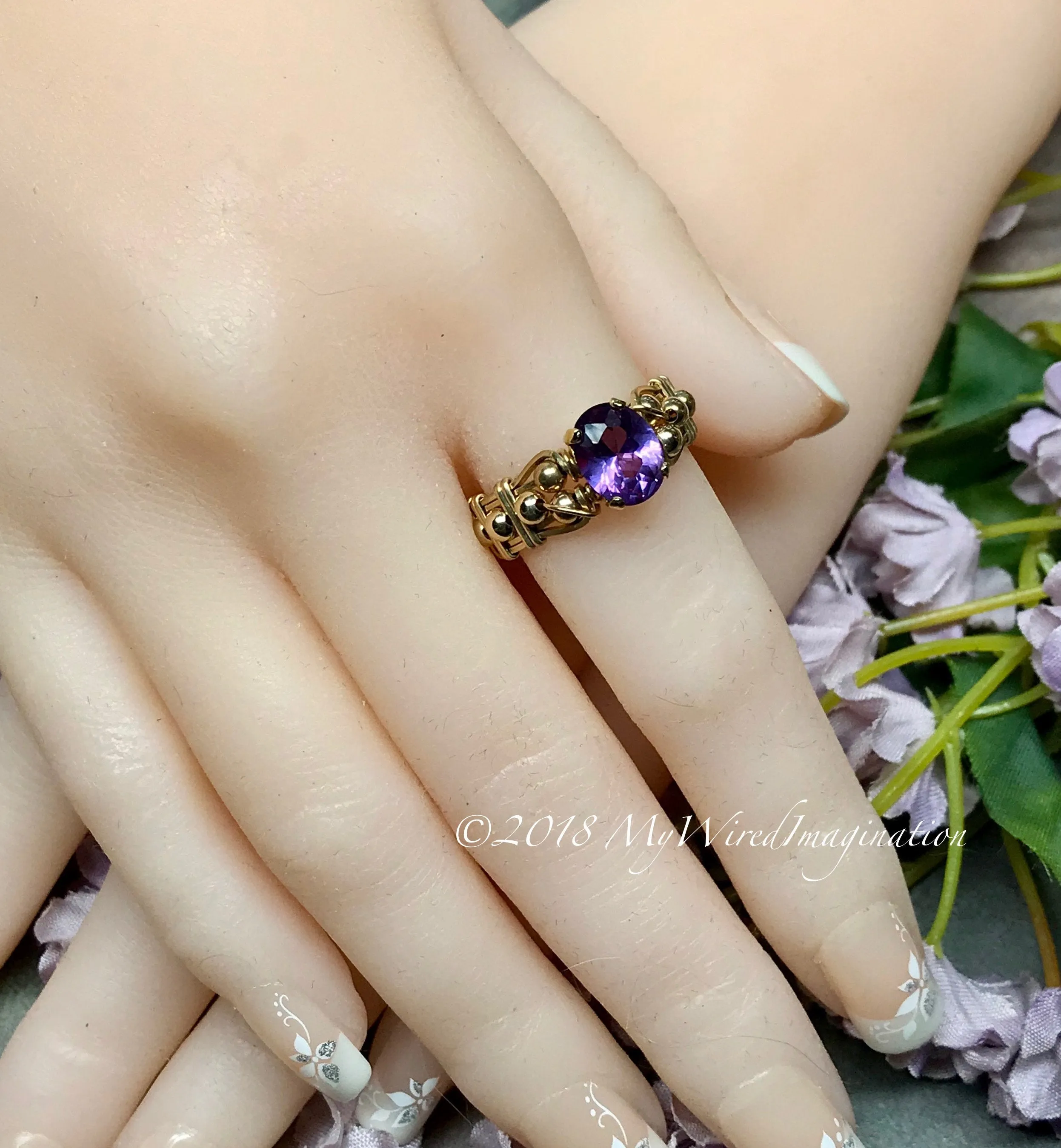 Alexandrite Hand Crafted Wire Wrapped Ring, June Birthstone Made To Order Ring