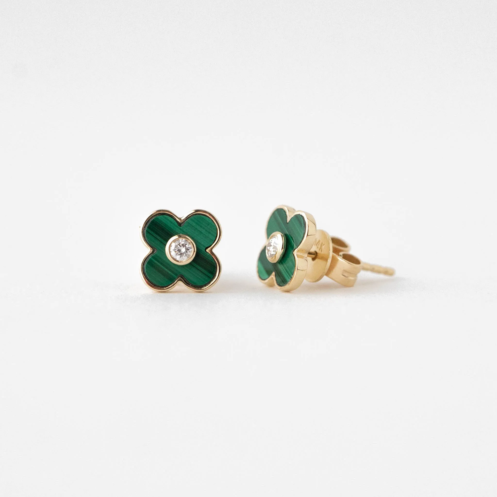 Alice Malachite Clover Earrings