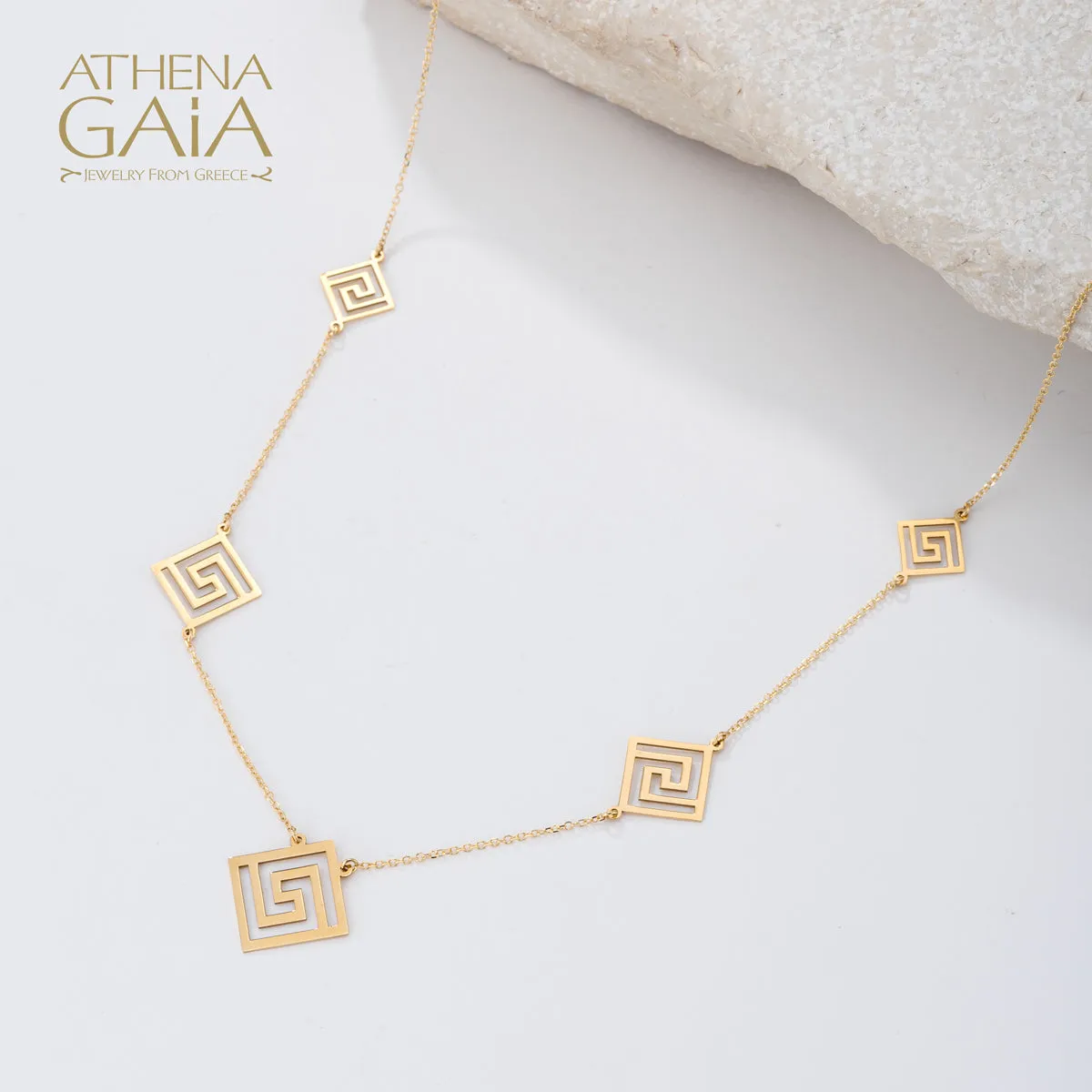 Al'Oro Greek Keys Necklace